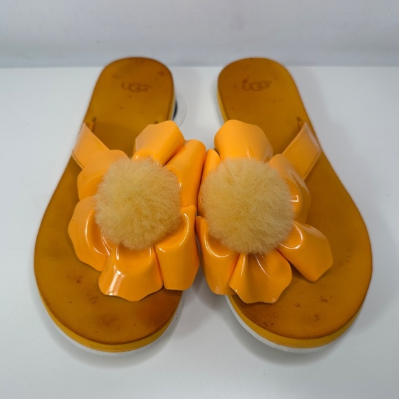 UGG Popy Orange Zinnia Flip Flops Women's Size 10 - Picture 5 of 11